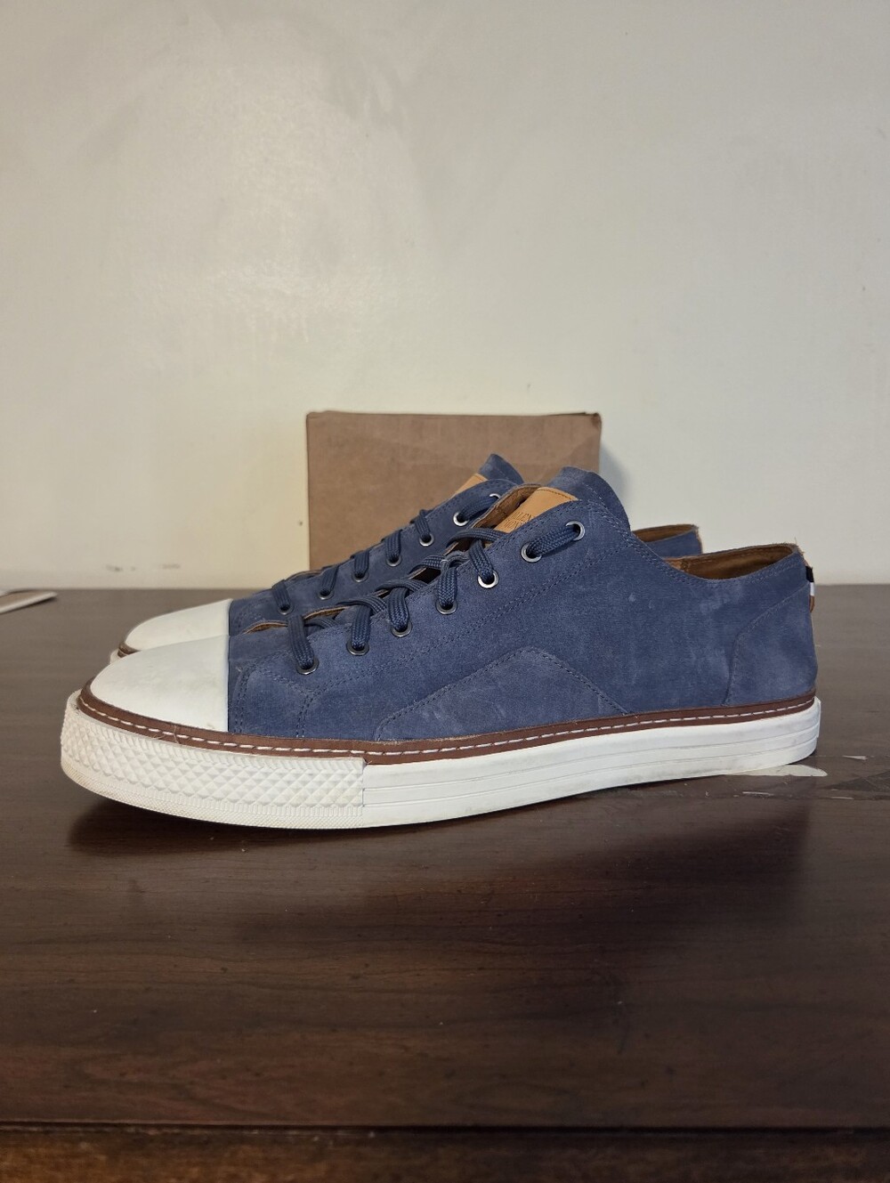 Allen Edmonds PASADENA Suede Sneakers Men's 13 D Denim Blue EUC